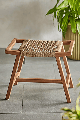 Solid Wood Handwoven Rope Stool