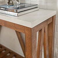 Christi White Top Solid Wood Console Table