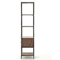 Fremont Black Iron + Solid Wood Bookshelf