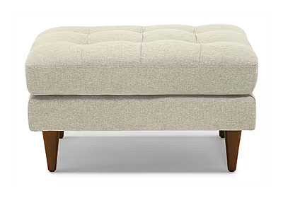 Tufted Upholstered Ottoman – Oyster Beige Fabric