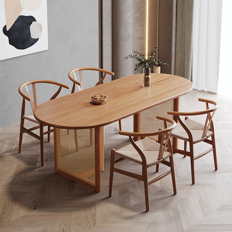 Modern Boho Rattan Dining Table