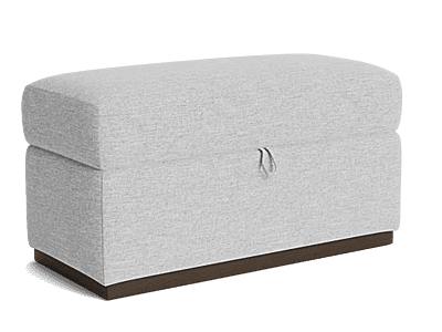 Upholstered Storage Ottoman Bench – Light Grey