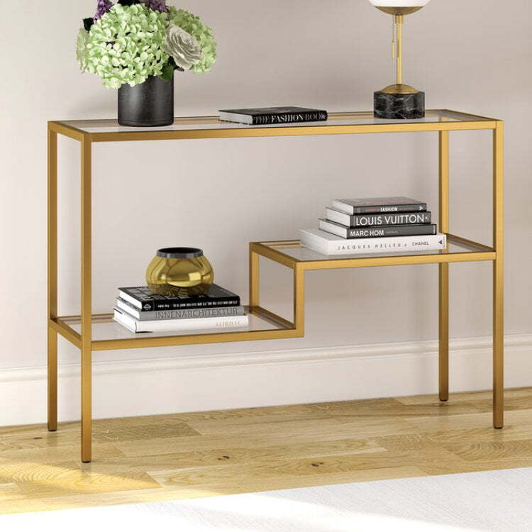 Stockton Golden Metal Frame Console Table