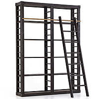 Boise Solid Wood Library Bookshelf with Ladder