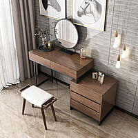 URBAN METAL AND SOLID WOOD DRESSING TABLE IN WALNUT FINISH