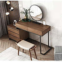 URBAN METAL AND SOLID WOOD DRESSING TABLE IN WALNUT FINISH