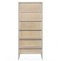 Moreno Solid Wood Bookshelf With Cane Back