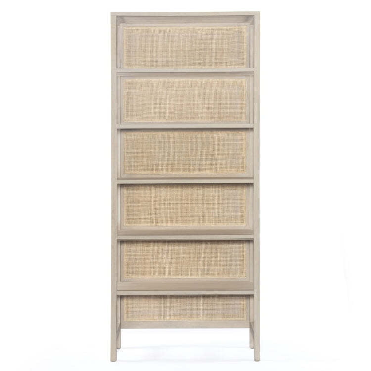 Moreno Solid Wood Bookshelf With Cane Back Moreno Solid Wood Bookshelf With Cane Back