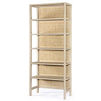 Moreno Solid Wood Bookshelf With Cane Back