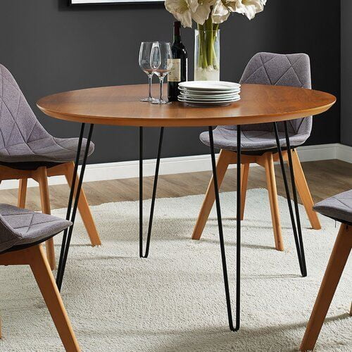 Round Wooden Dining Tables Black Legs Round Modern Dining Table