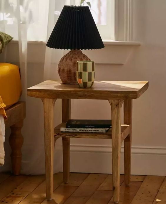 Boho-Inspired Solid Wood End Table Boho-Inspired Solid Wood End Table