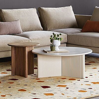 Amelia Chic Solid Wood Coffee Table Set Of 2