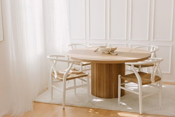 Boho Natural Wood Dining Table