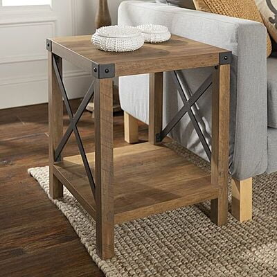 Vintage Boho Solid Wood End Table