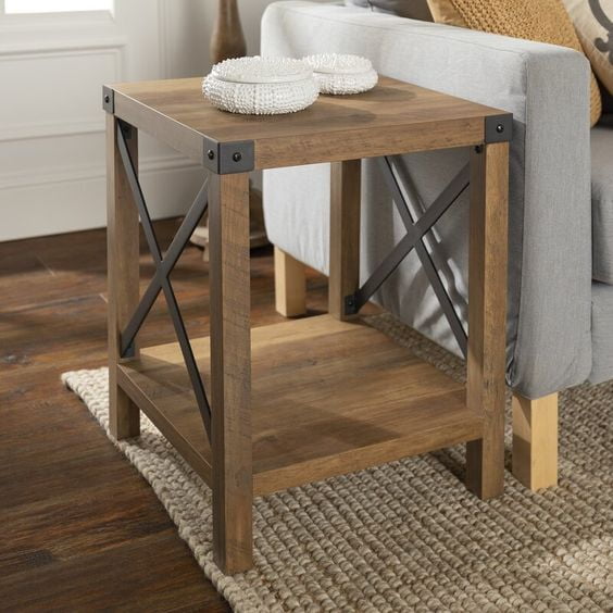 Vintage Boho Solid Wood End Table Vintage Boho Solid Wood End Table