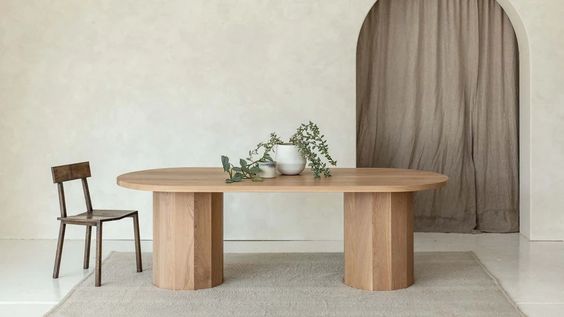 Modern Natural Wood Dining Table