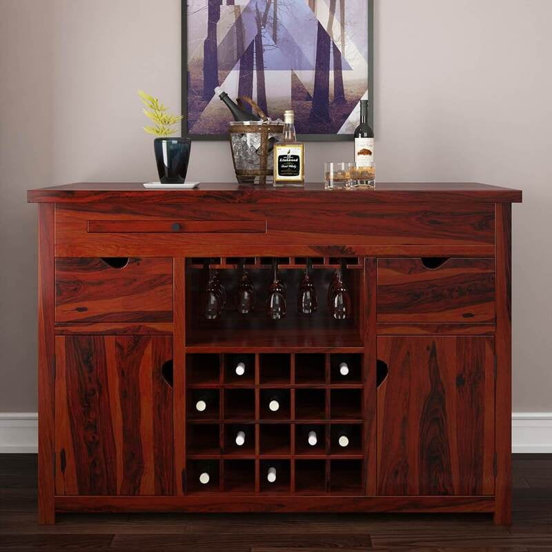 Long Board Solid Wood Bar Cabinet