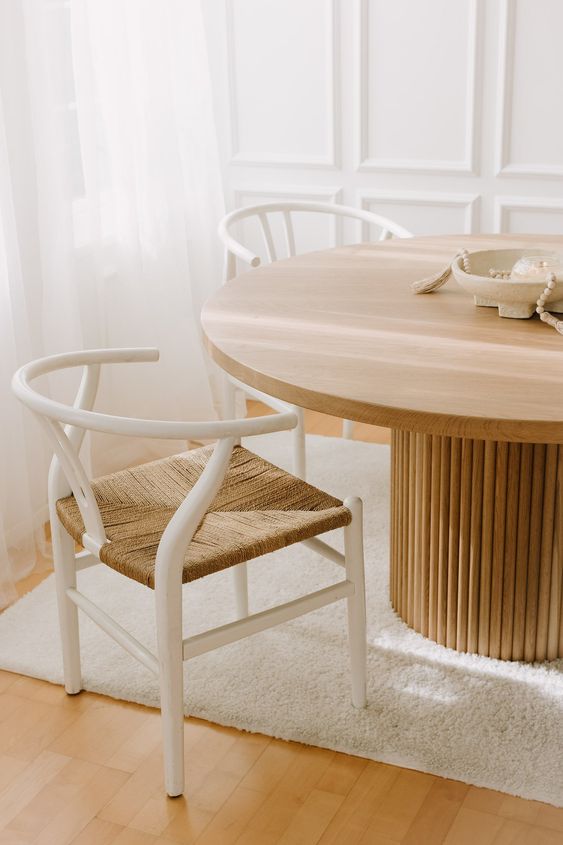 Boho Natural Wood Dining Table