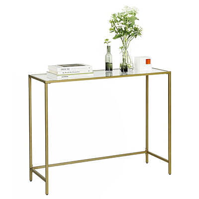 Riverside Golden Frame  with Glass Top Console Table