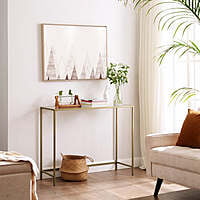 Riverside Golden Frame  with Glass Top Console Table