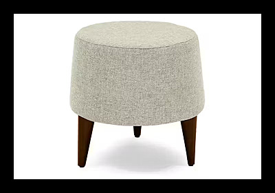 Nettie Round Ottoman – Nico Oyster Fabric