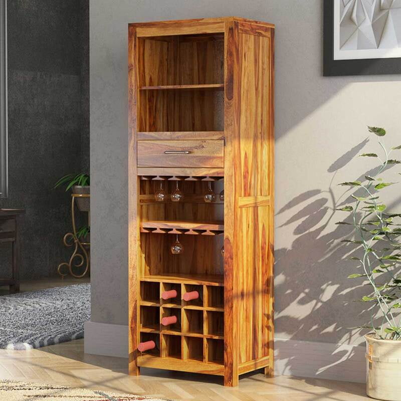 Tall Boy Solid Wood Bar Cabinet