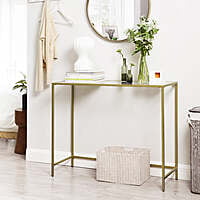 Riverside Golden Frame  with Glass Top Console Table