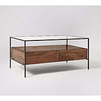 Omaha Metal Frame Glass Top Coffee Table Omaha Metal Frame Glass Top Coffee Table