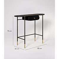 Aurora Solid Wood Top + Metal Console Table