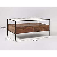 Omaha Metal Frame Glass Top Coffee Table Omaha Metal Frame Glass Top Coffee Table