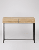 Cleveland Solid Wood Natural + Metal Frame Console Table