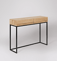 Cleveland Solid Wood Natural + Metal Frame Console Table