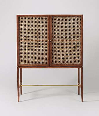 Surina Rattan Bar Cabinet In Natural Finish