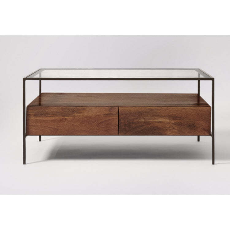 Omaha Metal Frame Glass Top Coffee Table Omaha Metal Frame Glass Top Coffee Table