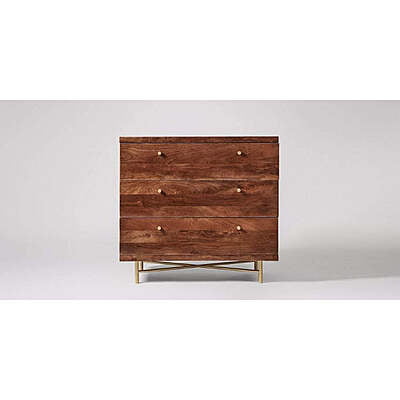 Ray 3 Drawer Chest Of Drawers In Walnut