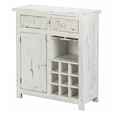 Darwin Bar  Cabinet In Distressed Finish