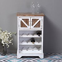 Swan Rustic Bar Cabinet In Distressed Finish