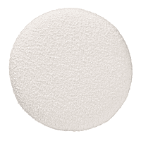 Danube Round Ottoman – Sherpa White with Solid Wood X-Base Danube Round Ottoman – Sherpa White with Solid Wood X-Base