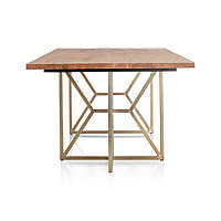 Cage Dining Table In Solid wood and Metal