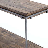 Memphis Iron Frame + Slab Wood Console Table