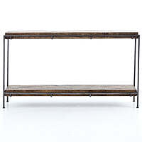 Memphis Iron Frame + Slab Wood Console Table