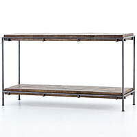 Memphis Iron Frame + Slab Wood Console Table