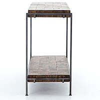 Memphis Iron Frame + Slab Wood Console Table