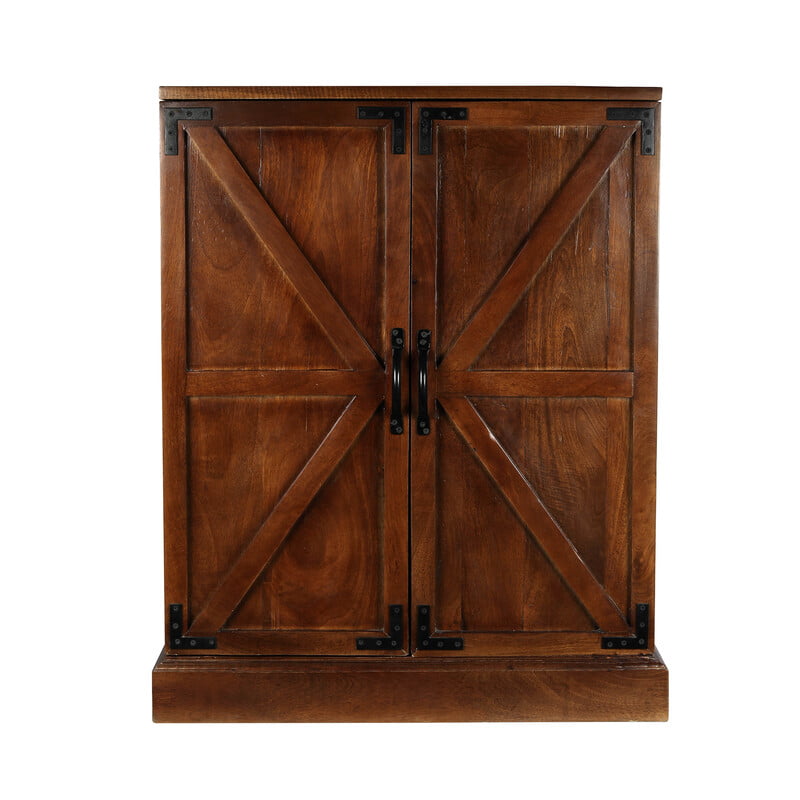 Victorian Bar Cabinet In Classic Walnut Finish