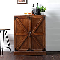 Victorian Bar Cabinet In Classic Walnut Finish