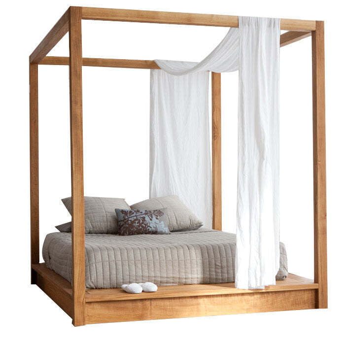 Majestic Canopy Poster Bed in Solid Wood - King Size