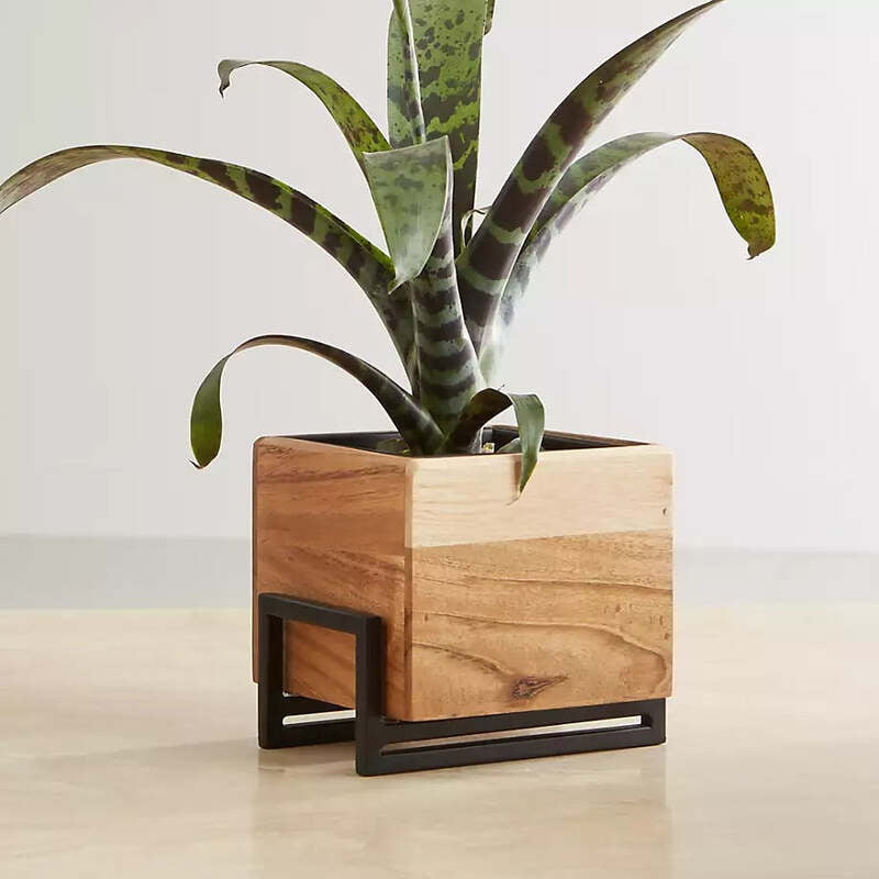 Metal And Wood Planter