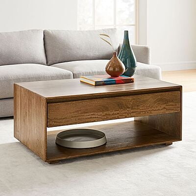 CALIFORNIA SOLID WOOD COFFEE TABLE WITH DRAWER