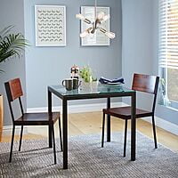 Salvador Metal And Glass 4 Seater Dining Table