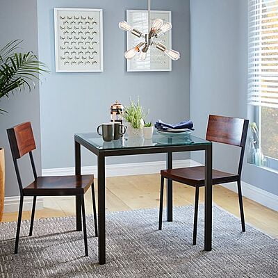 Salvador Metal And Glass 4 Seater Dining Table